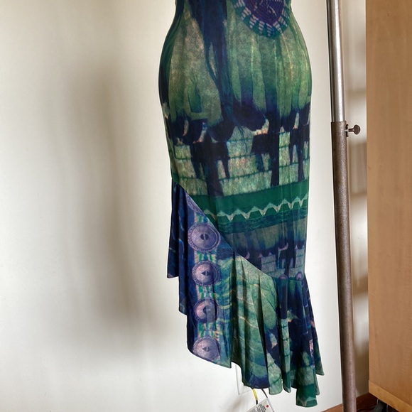 Mandalay Y2K asymmetrical cocktail dress, sequins, cowl neck, spaghetti straps 4 - Picture 8 of 12